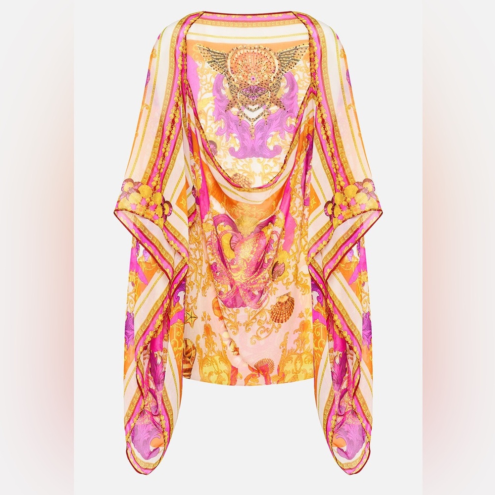 Camilla | Luxury Squid Squad Crystal Embellished Silk Shrug Swimsuit Coverup 🦑💎